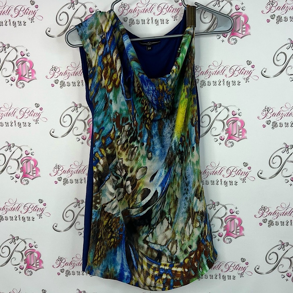 CYC tank top draping style animal print Vibrant Multicolor Abstract Tank Top